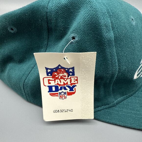Vintage 90s Philadelphia Eagles NFL Game Day Strap Hat NWT Green - Picture 5 of 7